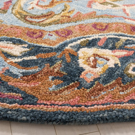 Safavieh Savonnerie 6'-0" x 6'-0" Rug in Navy / Pink