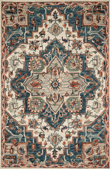 Loloi Victoria Vk-16 Blue/Red Rug - main flat