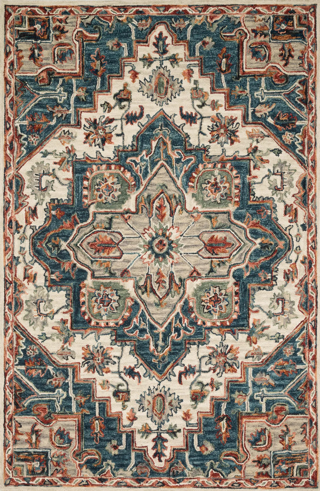 Loloi Victoria Vk-16 Blue/Red Rug - main flat
