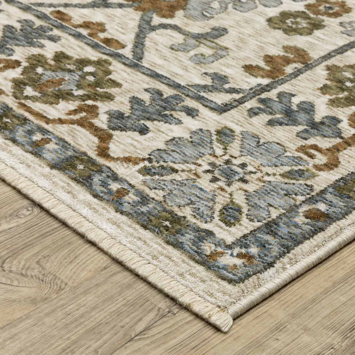 Oriental Weavers Sphinx HASTINGS HA02I Ivory Floral Rugs - corner detail