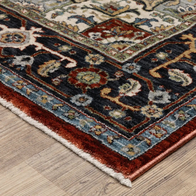 Oriental Weavers Sphinx ELIANA ELI11 Red Medallion Rugs - corner detail