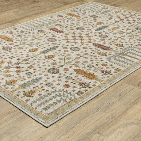 Oriental Weavers Sphinx Andorra 2449B Ivory/ Multi Rug - angle detail