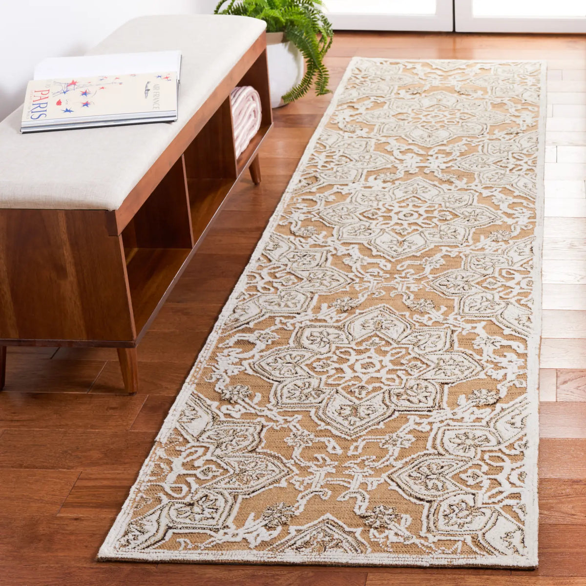 Safavieh Trace 2'-3" x 9'-0" Rug in Gold / Ivory