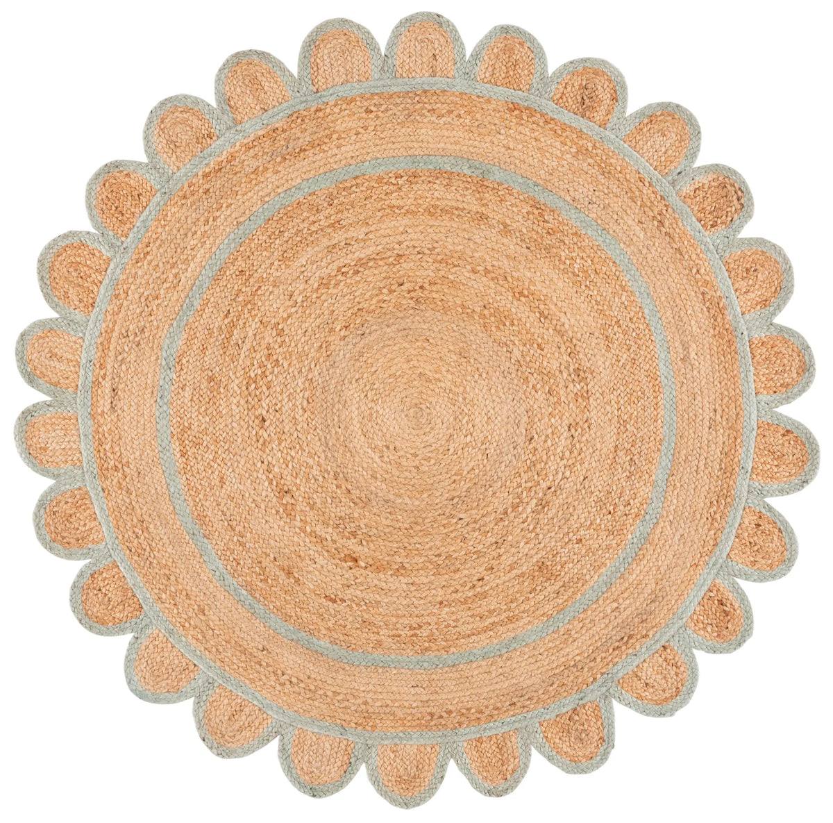 Safavieh Natural Fiber 6'-0" x 6'-0" Rug in Natural / Light Blue