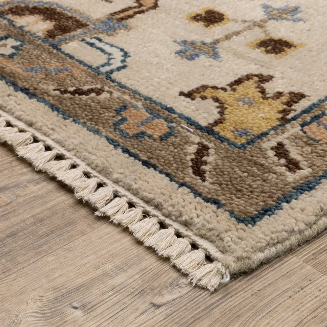 Oriental Weavers Sphinx MAJORCA MAJ08 Ivory Floral Rugs - corner detail