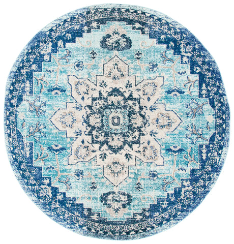 Safavieh Madison 5'-0" x 5'-0" Rug in Teal / Navy