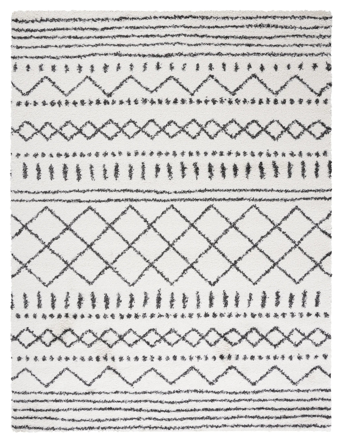 Safavieh Arizona Shag 10'-0" x 14'-0" Rug in Ivory / Black