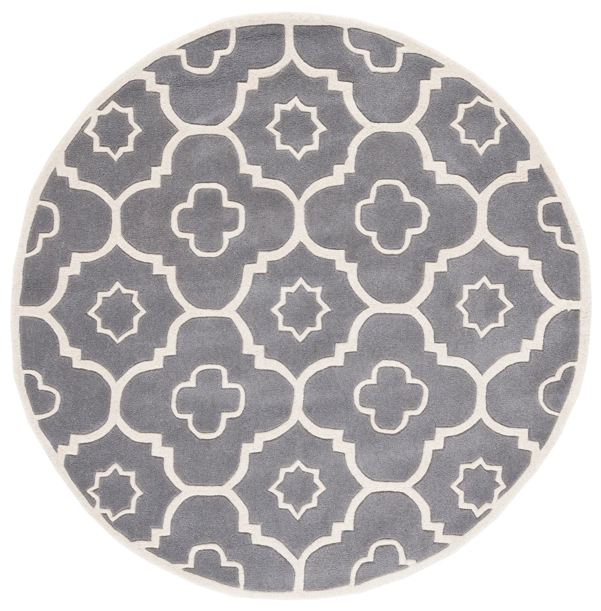 Safavieh Chatham 5'-0" x 5'-0" Rug in Dark Grey / Ivory
