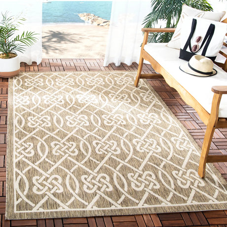 Safavieh Courtyard 5'-3" x 7'-7" Rug in Mocha / Light Beige