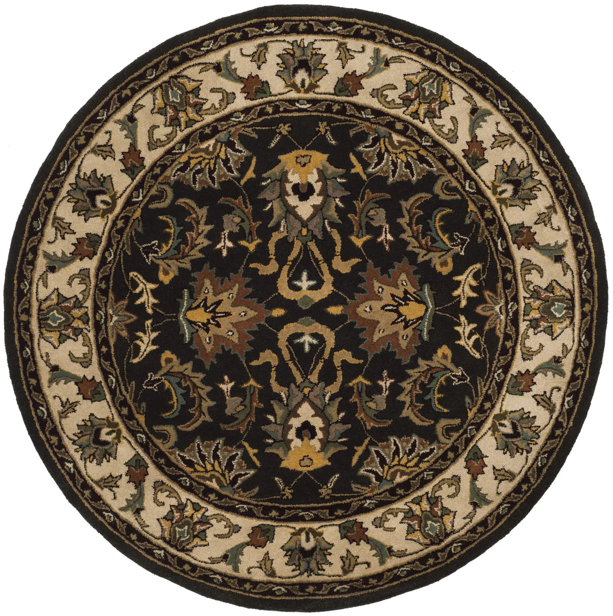 Safavieh Heritage 6'-0" x 6'-0" Rug in Black / Ivory