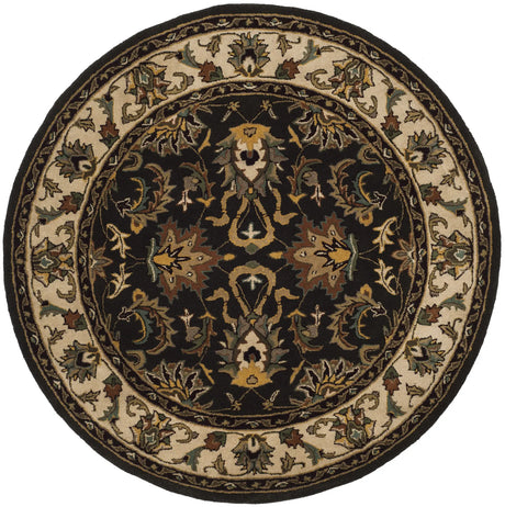 Safavieh Heritage 6'-0" x 6'-0" Rug in Black / Ivory