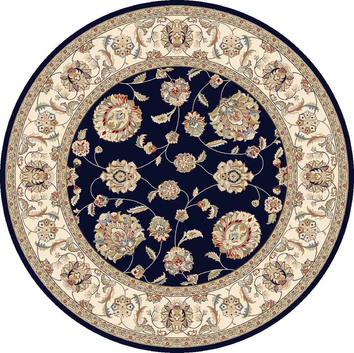 Dynamic Rugs Ancient Garden 57365 Blue / Ivory Rugs - Round