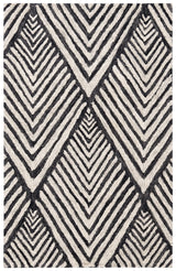 Safavieh Micro-Loop 2'-6" x 4'-0" Rug in Charcoal / Ivory