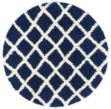 Safavieh Sgd-Dallas Shag 6'-0" x 6'-0" Rug in Navy / Ivory