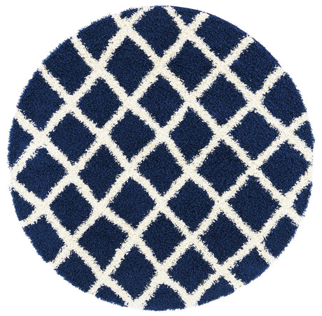 Safavieh Sgd-Dallas Shag 6'-0" x 6'-0" Rug in Navy / Ivory