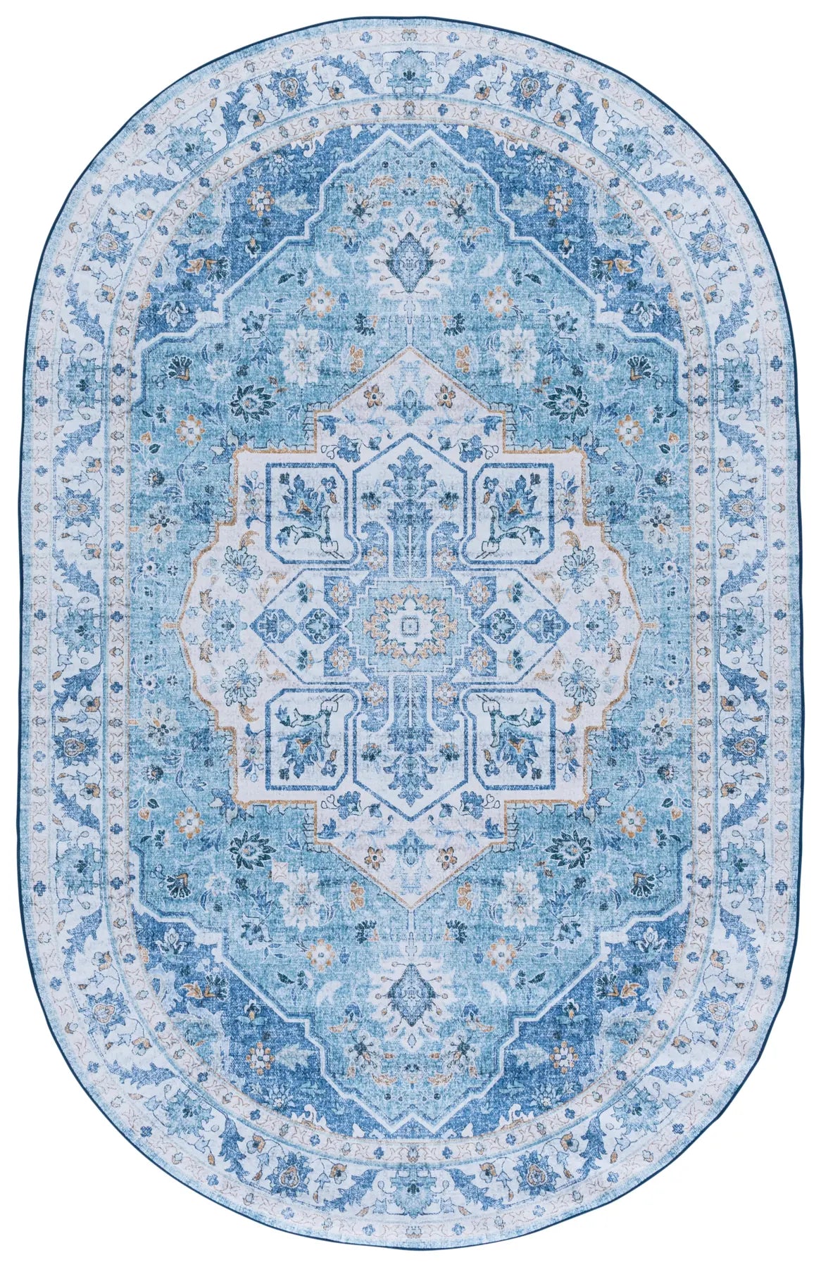 Safavieh Tucson 5'-0" x 8'-0" Rug in Light Blue / Blue