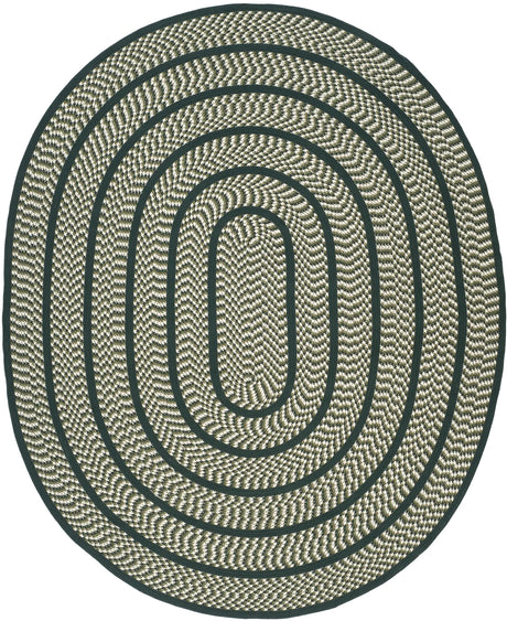 Safavieh Braided 8'-0" x 10'-0" Rug in Ivory / Dark Green