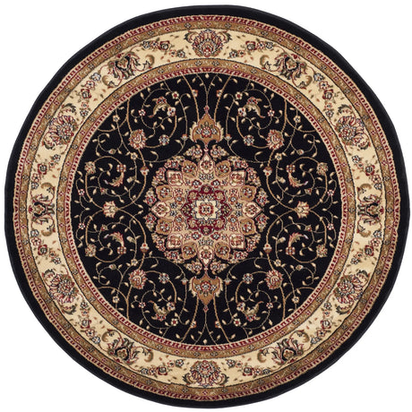 Safavieh Lyndhurst 5'-3" x 5'-3" Rug in Black / Ivory