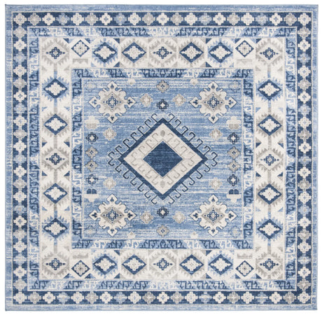 Safavieh Kazak 100 6'-7" x 6'-7" Rug in Blue / Creme