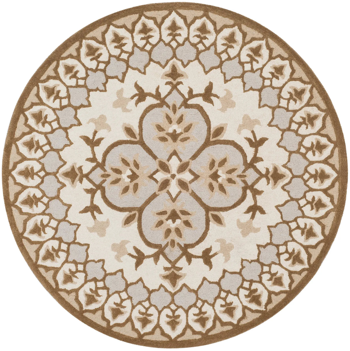 Safavieh Bellagio 5'-0" x 5'-0" Rug in Ivory / Dark Beig