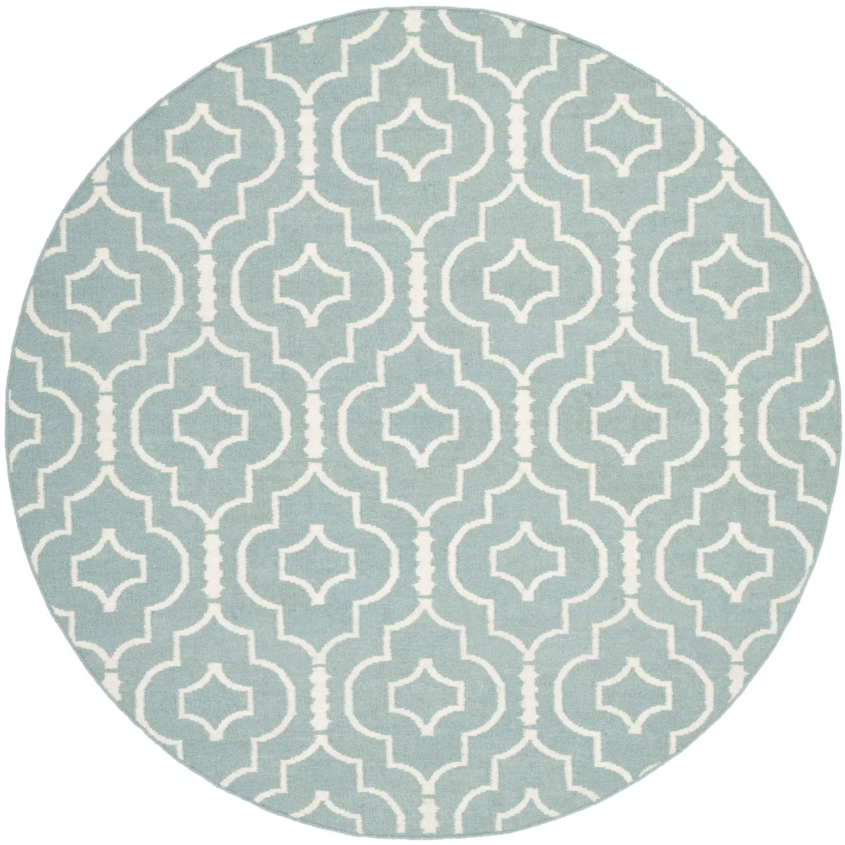 Safavieh Dhurries 6'-0" x 6'-0" Rug in Light Blue / Ivory