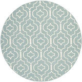 Safavieh Dhurries 6'-0" x 6'-0" Rug in Light Blue / Ivory