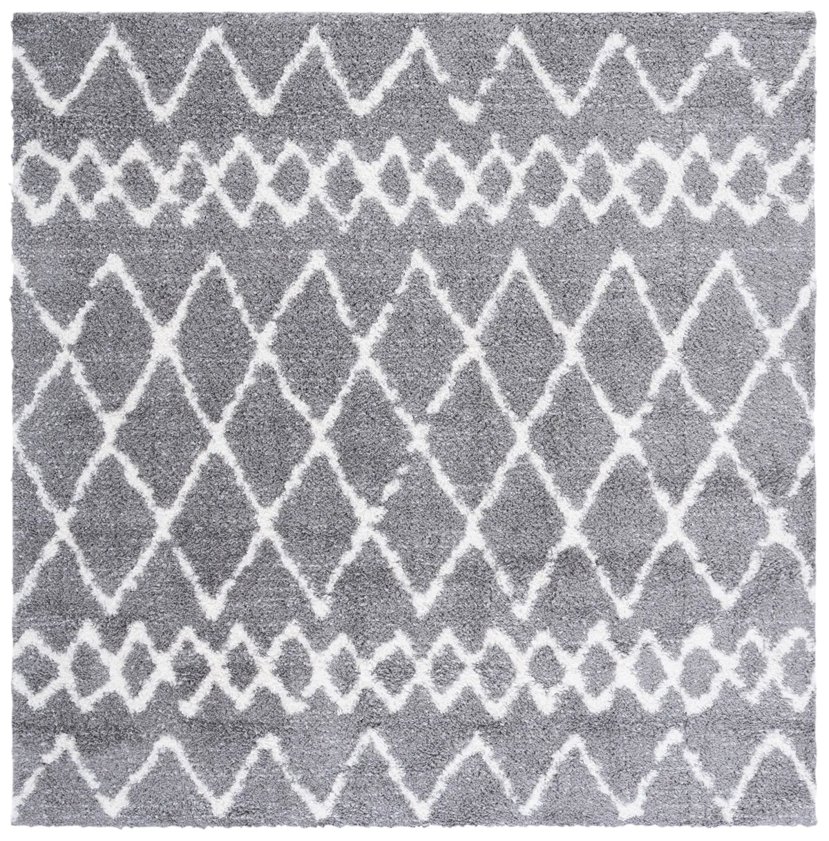 Safavieh Berber Shag 6'-7" x 6'-7" Rug in Grey / Ivory