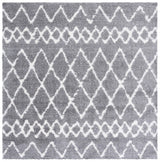 Safavieh Berber Shag 6'-7" x 6'-7" Rug in Grey / Ivory