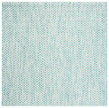 Safavieh Courtyard 5'-3" x 5'-3" Rug in Light Blue / Light Grey