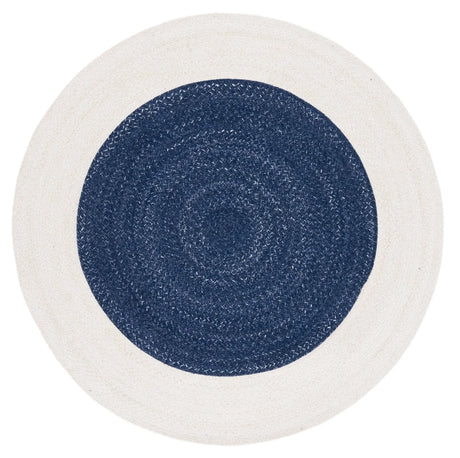 Safavieh Braided 5'-0" x 5'-0" Rug in Navy / Ivory