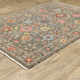 Oriental Weavers Lucca 093K1 Grey/ Multi Rug - angle detail