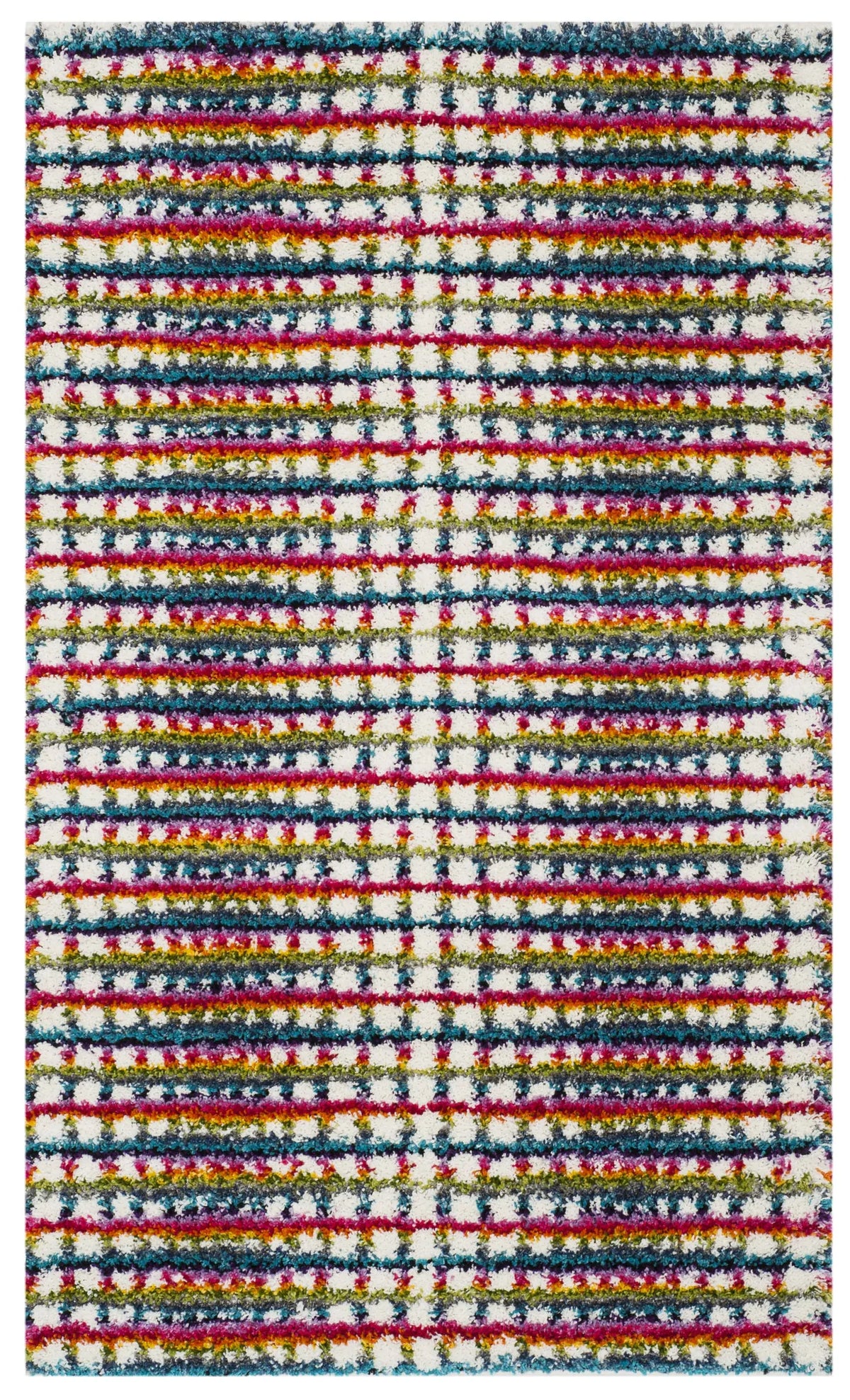 Safavieh Fiesta Shag 3'-0" x 5'-0" Rug in Cream / Multi