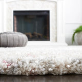 Safavieh Fontana Shag  800 4'-0" x 6'-0" Rug in Pink / Ivory