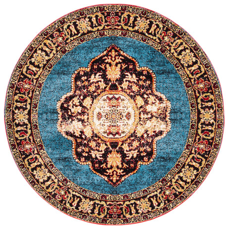 Safavieh Vintage Hamadan 5'-3" x 5'-3" Rug in Gold / Light Blue
