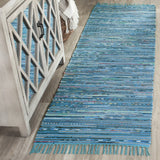 Safavieh Rag Rug 2'-3" x 7'-0" Rug in Turquoise / Multi