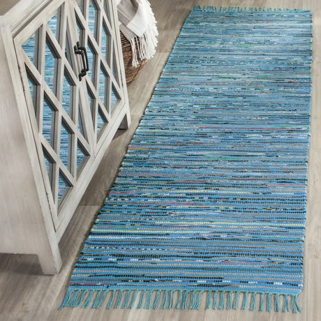 Safavieh Rag Rug 2'-3" x 7'-0" Rug in Turquoise / Multi
