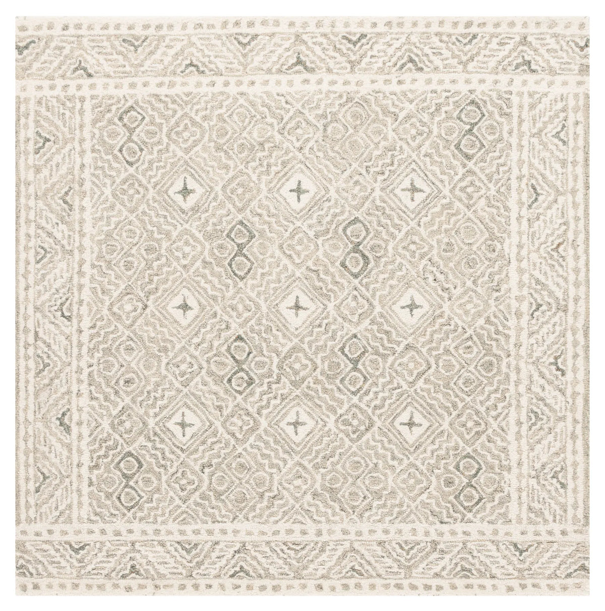 Safavieh Micro-Loop 5'-0" x 5'-0" Rug in Silver / Ivory