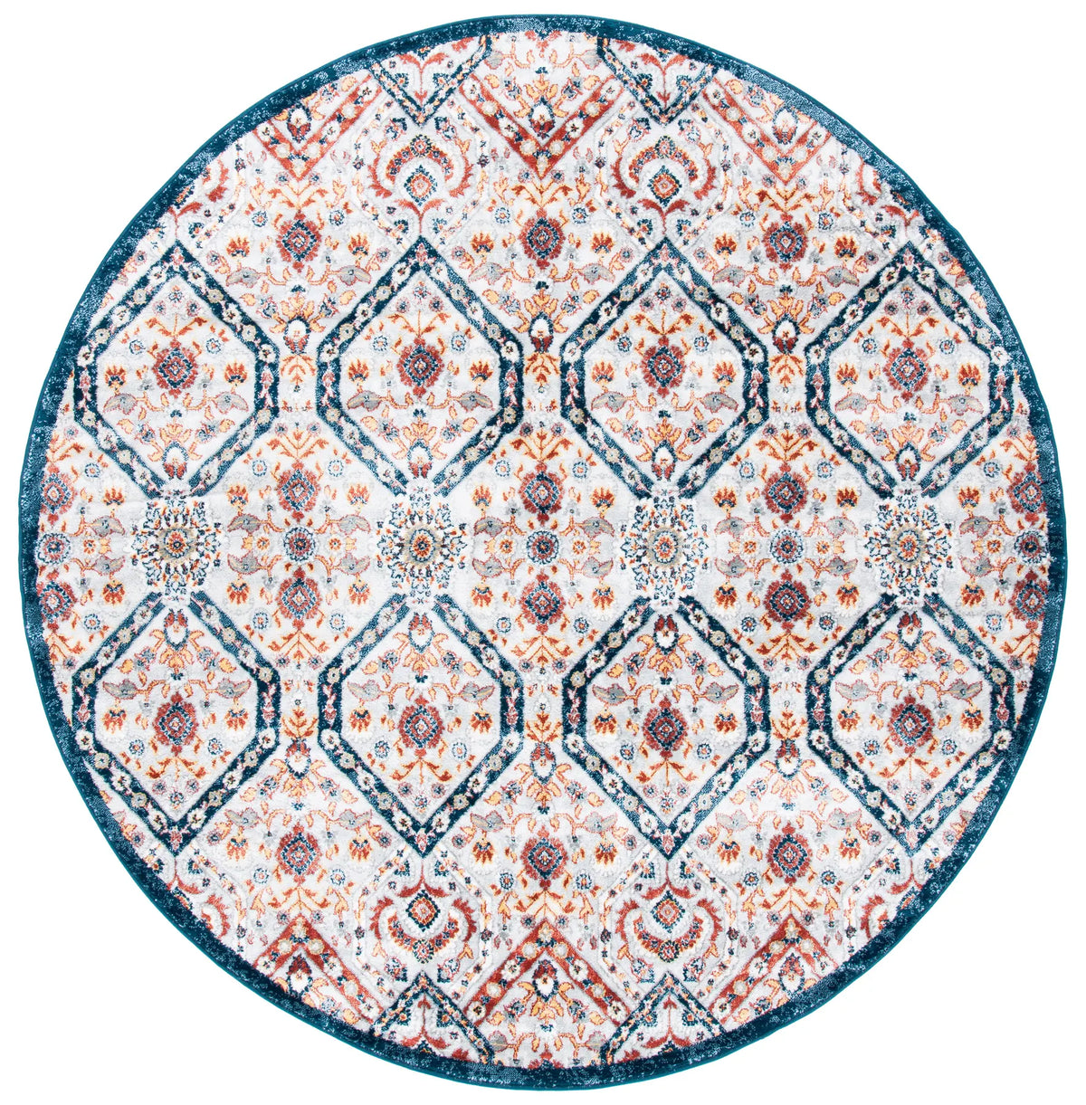 Safavieh Lagoon 6'-7" x 6'-7" Rug in Brown / Navy