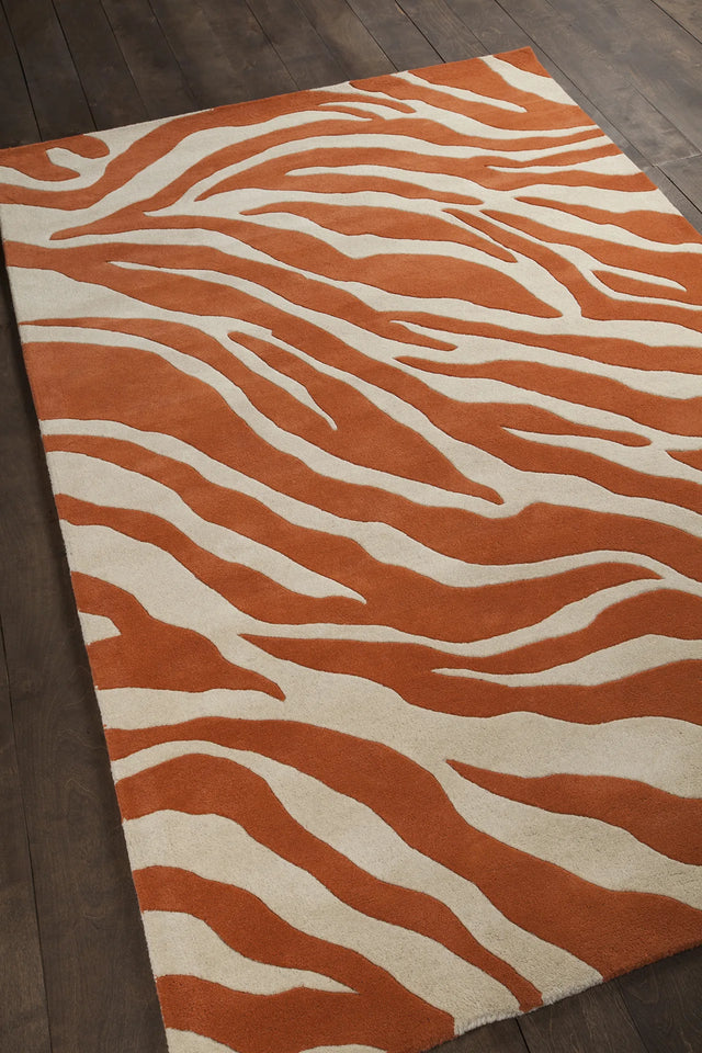 Chandra Stella STE-52180 Orange / White rug, side angle