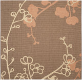 Safavieh Courtyard 6'-7" x 6'-7" Rug in Brown Natural / Terracotta