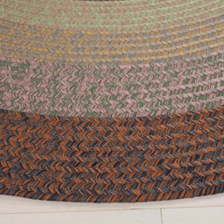 Safavieh Braided 5'-0" x 5'-0" Rug in Dark Brown / Light Green