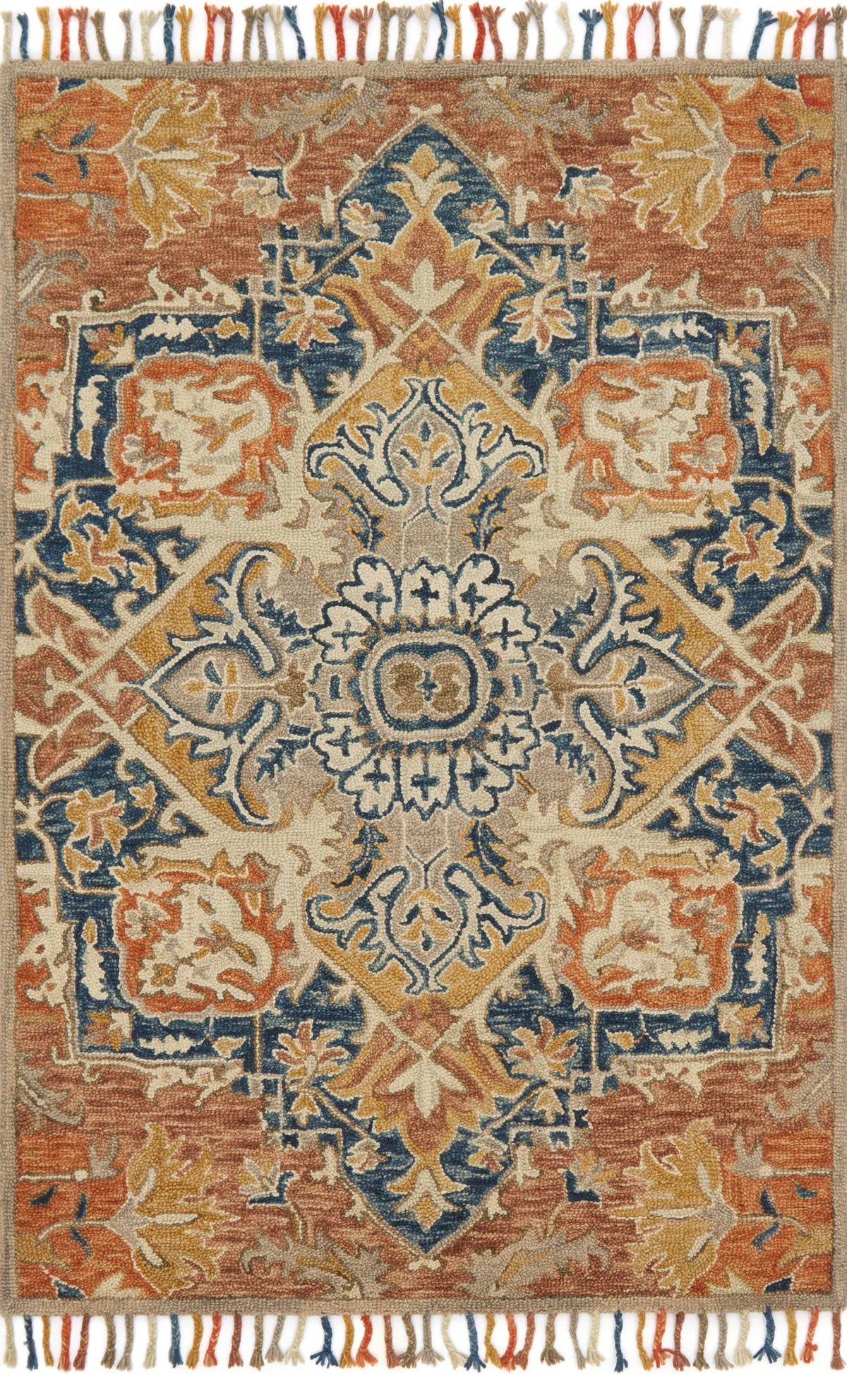 Loloi Zharah Zr-10 Rust / Blue Rugs - main flat