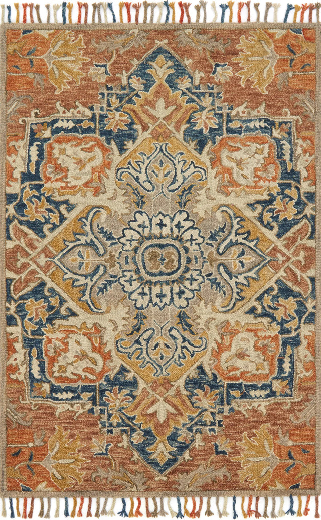 Loloi Zharah Zr-10 Rust / Blue Rugs - main flat