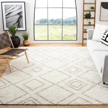 Safavieh Arizona Shag 10'-0" x 14'-0" Rug in Ivory / Beige