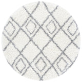 Safavieh Moroccan Tassel Shag 6'-7" x 6'-7" Rug in Ivory / Light Grey