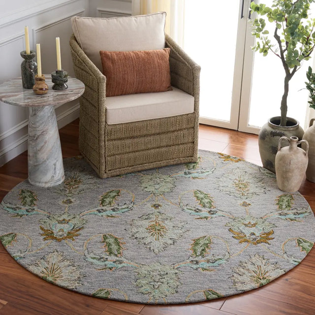 Safavieh Jardin 6'-0" x 6'-0" Rug in Grey / Green