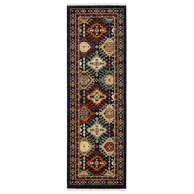 Oriental Weavers Lilihan 003B6 Navy/ Multi Rug - runner