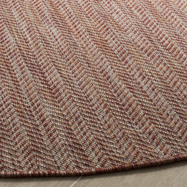 Safavieh Courtyard 5'-3" x 5'-3" Rug in Red / Beige