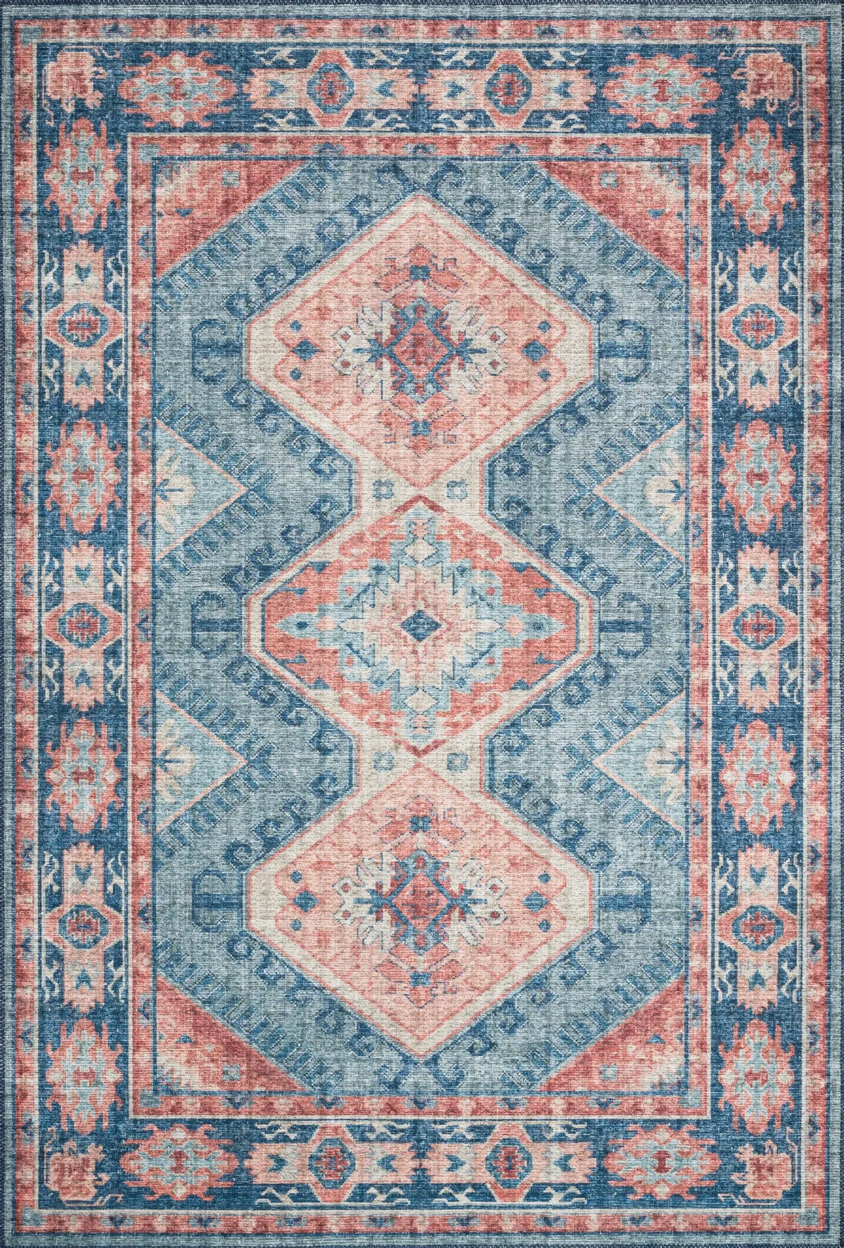 Loloi Skye Sky-03 Turquoise/Terracotta Rugs - main flat