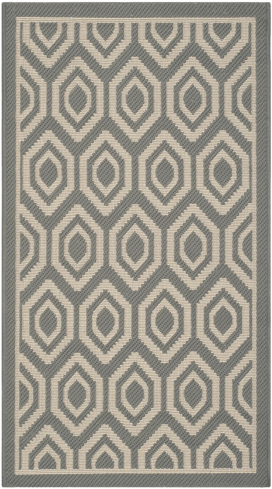 Safavieh Courtyard 2'-0" x 3'-7" Rug in Anthracite / Beige
